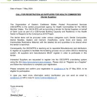  Call for registration as suppliers for health commodities (Dental Supplies)